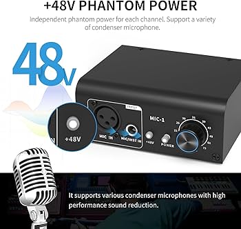 Amazon.com: XTUGA XIC1 Microphone Preamp for Dynamic and Condenser